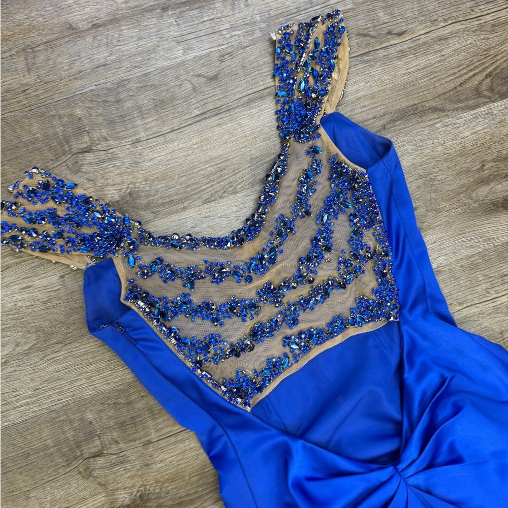 Sherri Hill Elegant Royal Blue Evening Dress - Picture 6 of 6